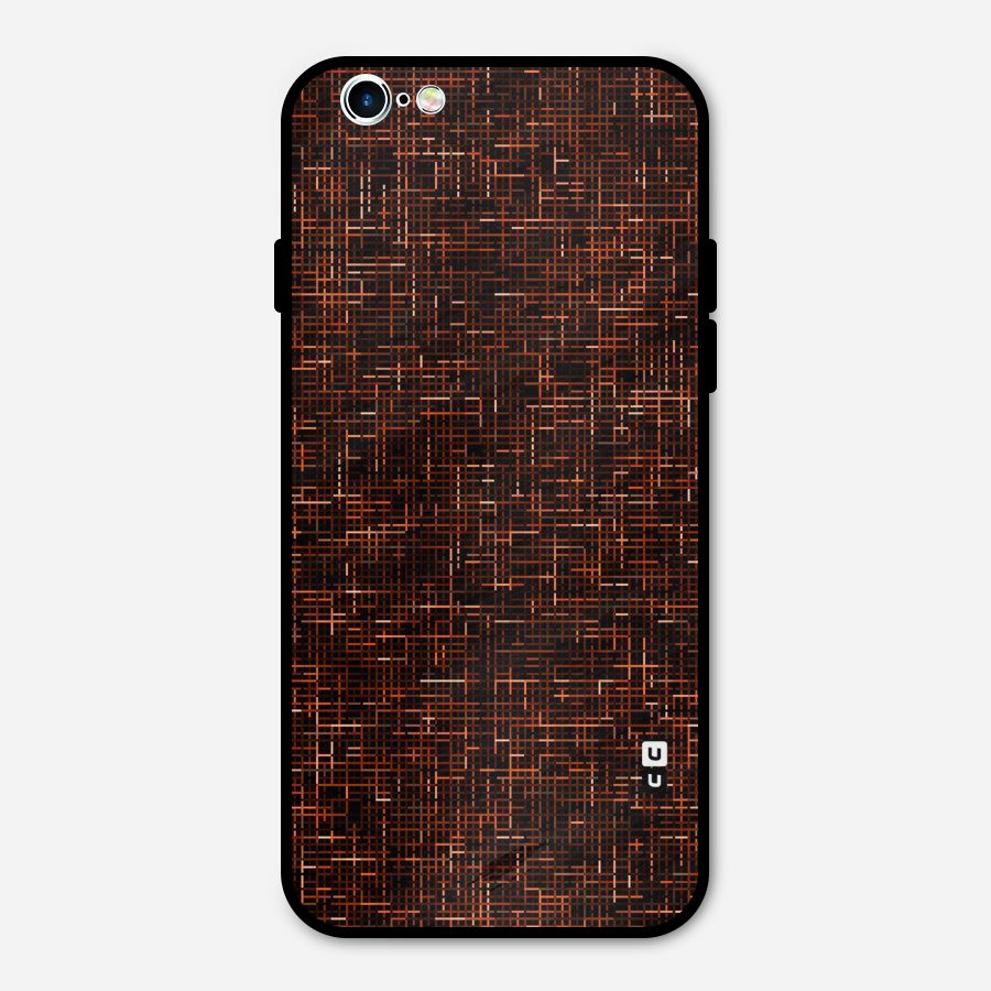 Criss Cross Brownred Pattern Metal Back Case for iPhone 6 6s