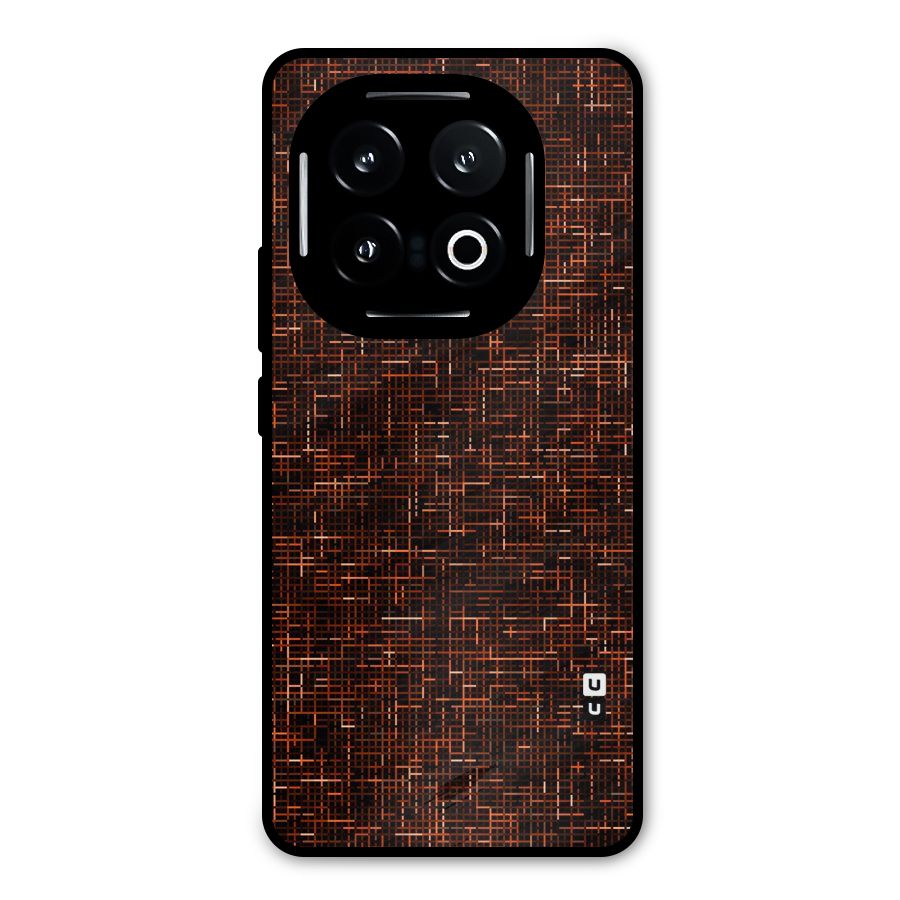 Criss Cross Brownred Pattern Metal Back Case for iQOO 13