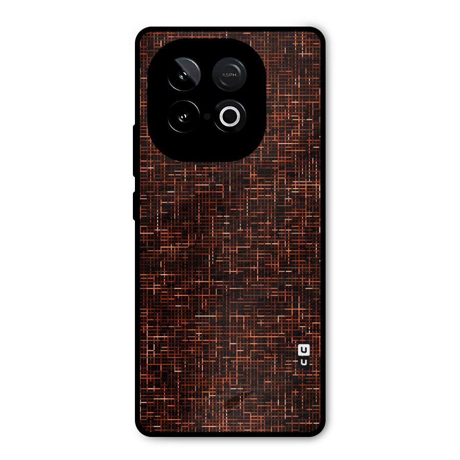Criss Cross Brownred Pattern Metal Back Case for iQOO Neo 10