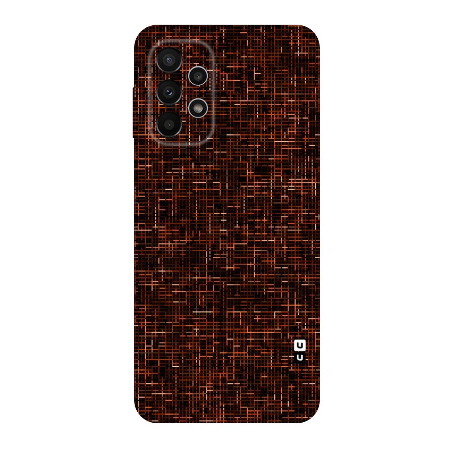 Criss Cross Brownred Pattern Original Polycarbonate Back Case for Galaxy A23