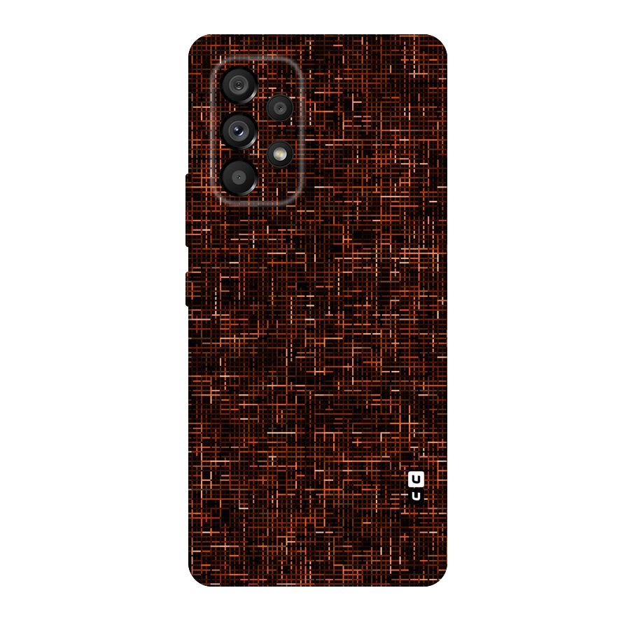 Criss Cross Brownred Pattern Original Polycarbonate Back Case for Galaxy A53 5G