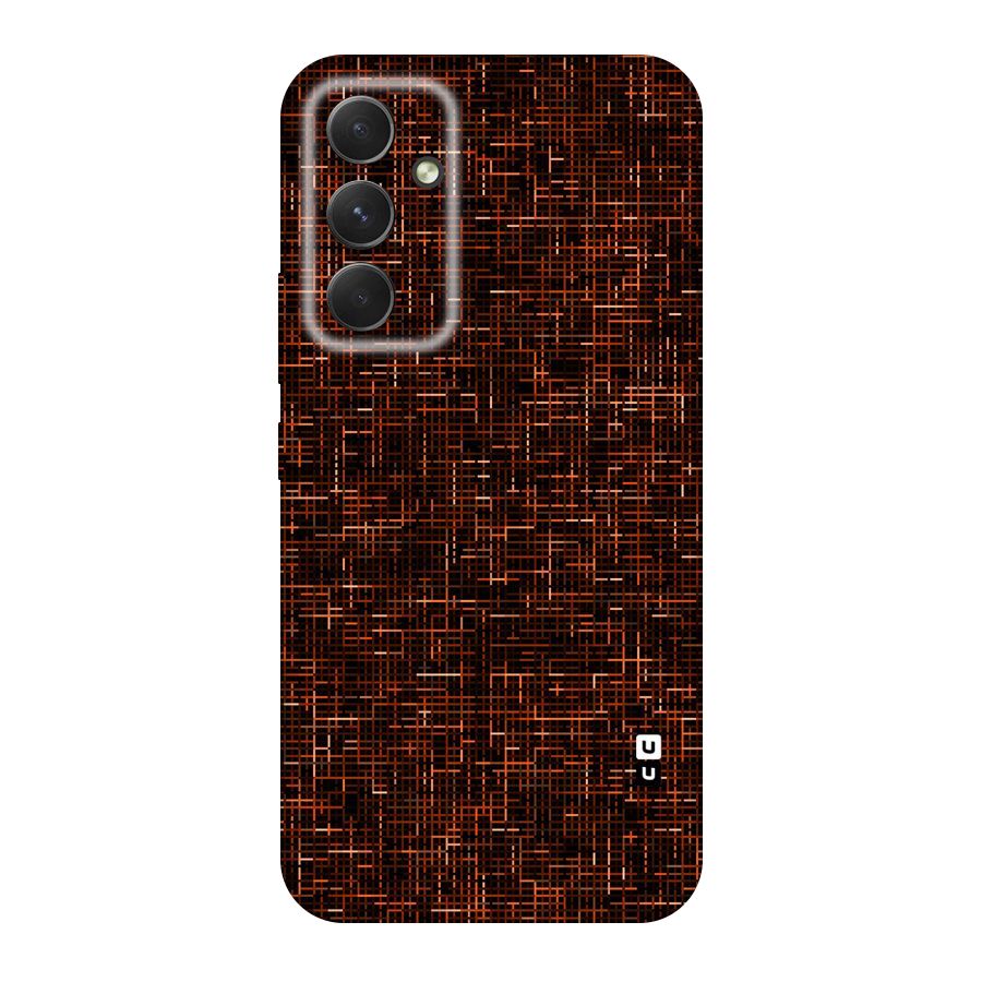Criss Cross Brownred Pattern Original Polycarbonate Back Case for Galaxy A54