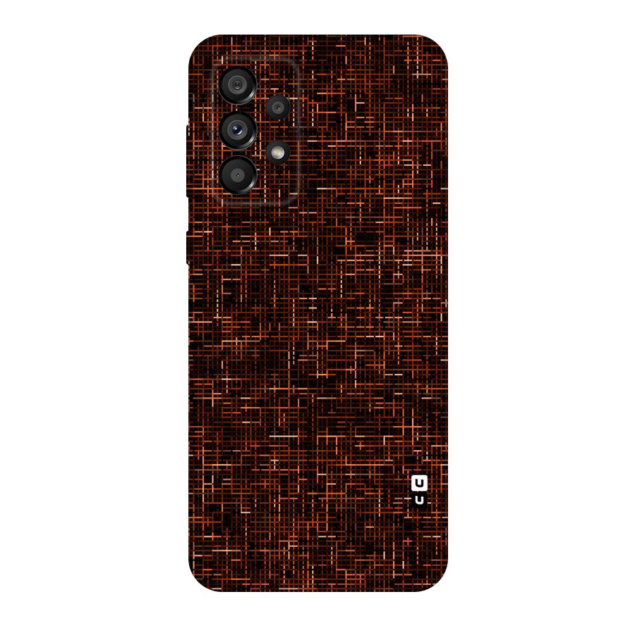 Criss Cross Brownred Pattern Original Polycarbonate Back Case for Galaxy A73 5G