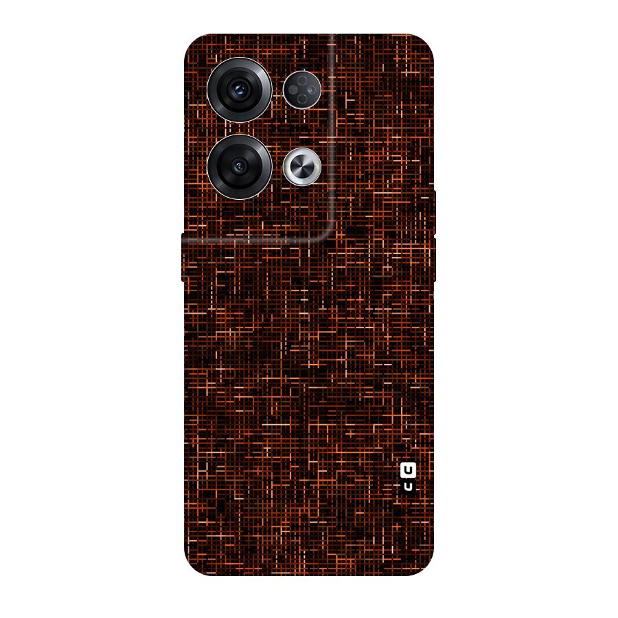Criss Cross Brownred Pattern Original Polycarbonate Back Case for Oppo Reno8 Pro 5G