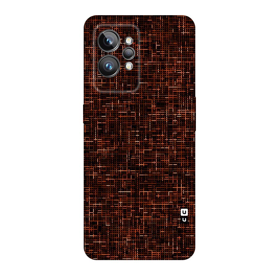Criss Cross Brownred Pattern Original Polycarbonate Back Case for Realme GT2 Pro