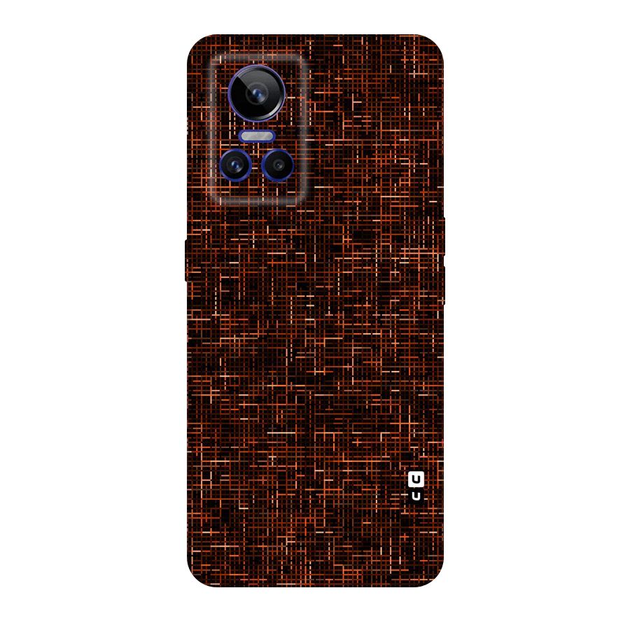 Criss Cross Brownred Pattern Original Polycarbonate Back Case for Realme GT Neo 3