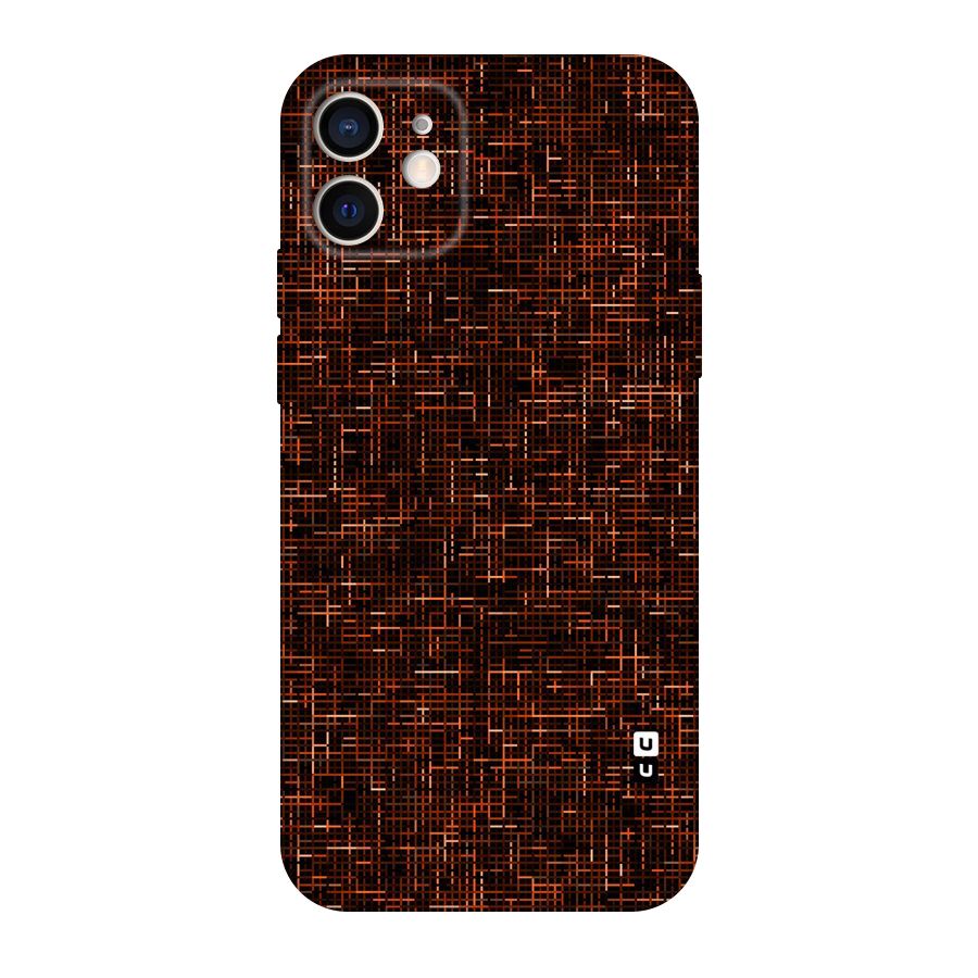 Criss Cross Brownred Pattern Original Polycarbonate Back Case for iPhone 12