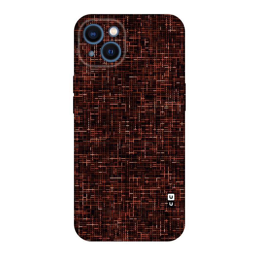 Criss Cross Brownred Pattern Original Polycarbonate Back Case for iPhone 13