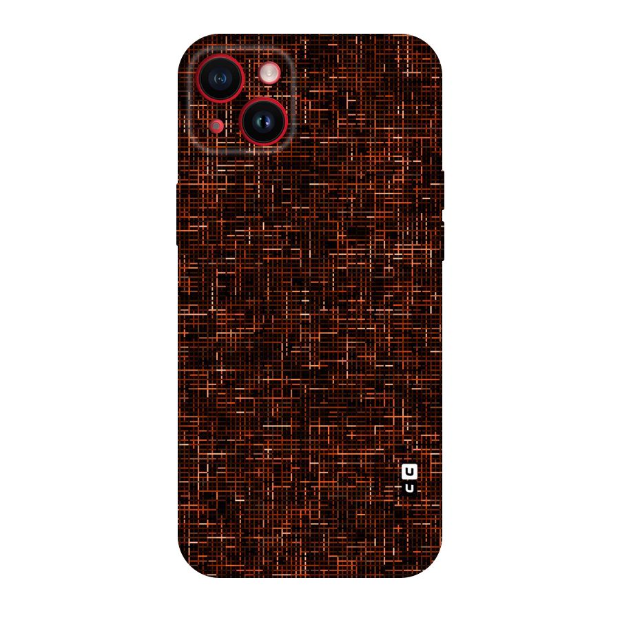 Criss Cross Brownred Pattern Original Polycarbonate Back Case for iPhone 14 Plus