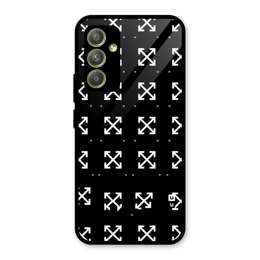Cross Arrow Black Glass Back Case for Galaxy A54