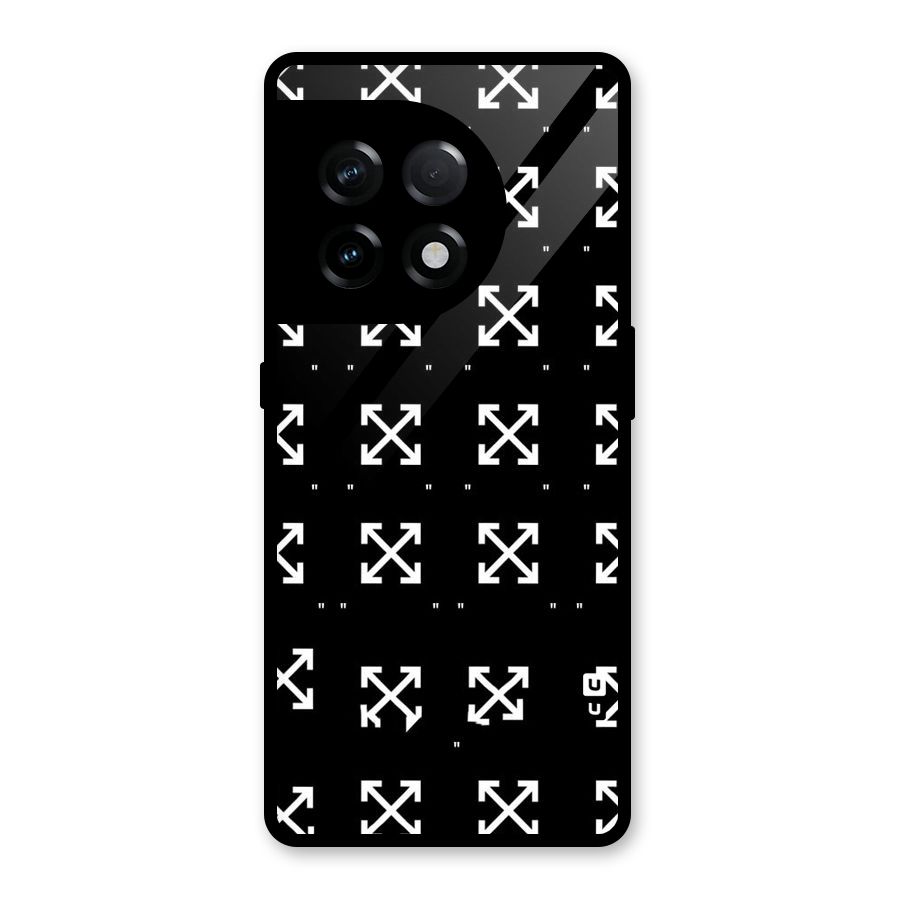 Cross Arrow Black Glass Back Case for OnePlus 11R