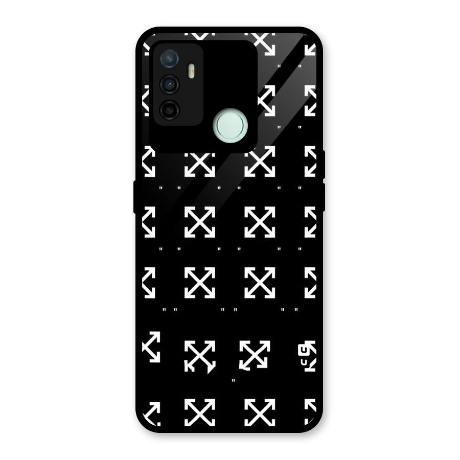 Cross Arrow Black Glass Back Case for Oppo A53