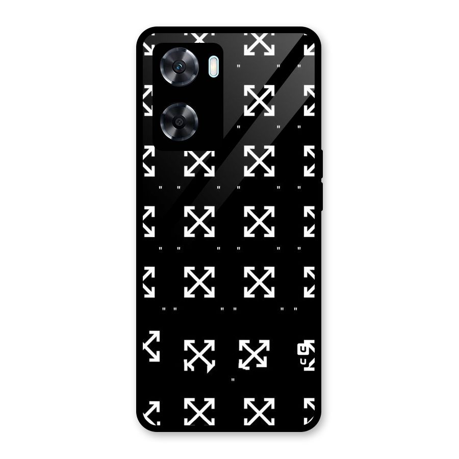 Cross Arrow Black Glass Back Case for Oppo A77s