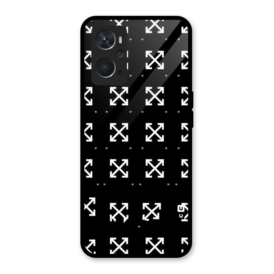 Cross Arrow Black Glass Back Case for Oppo K10 4G