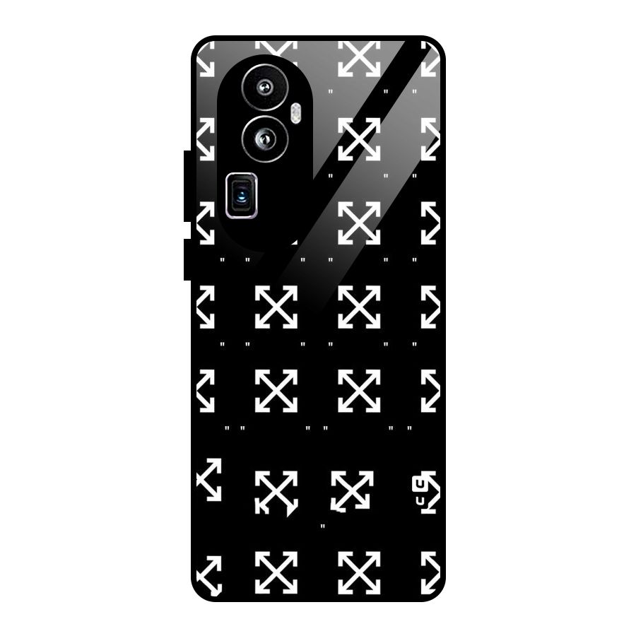 Cross Arrow Black Glass Back Case for Oppo Reno10 Pro Plus