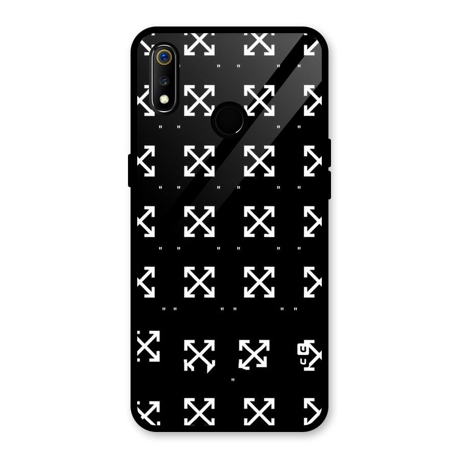 Cross Arrow Black Glass Back Case for Realme 3