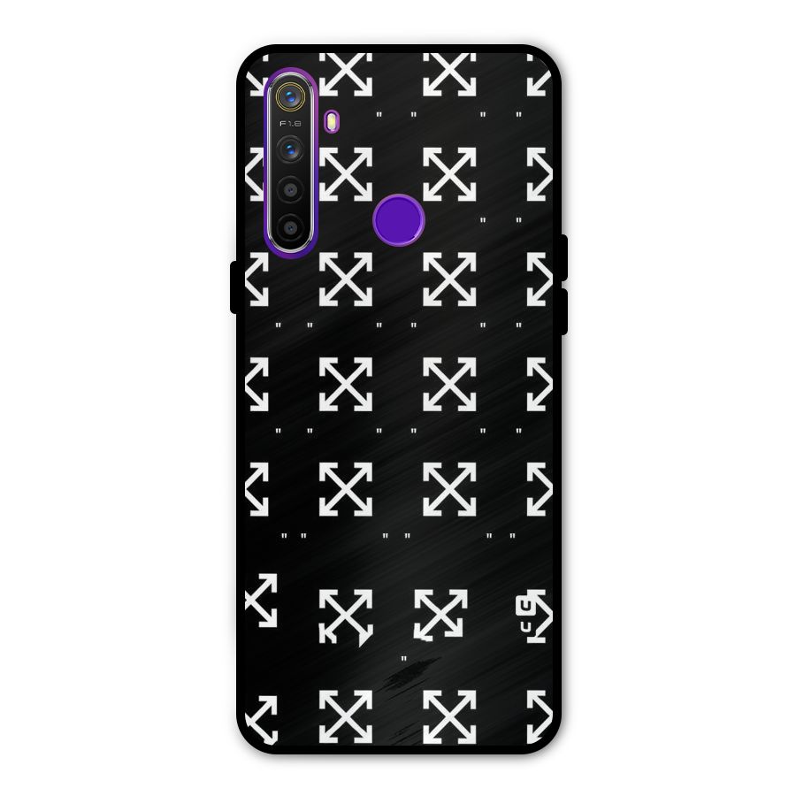 Cross Arrow Black Glass Back Case for Realme 5s