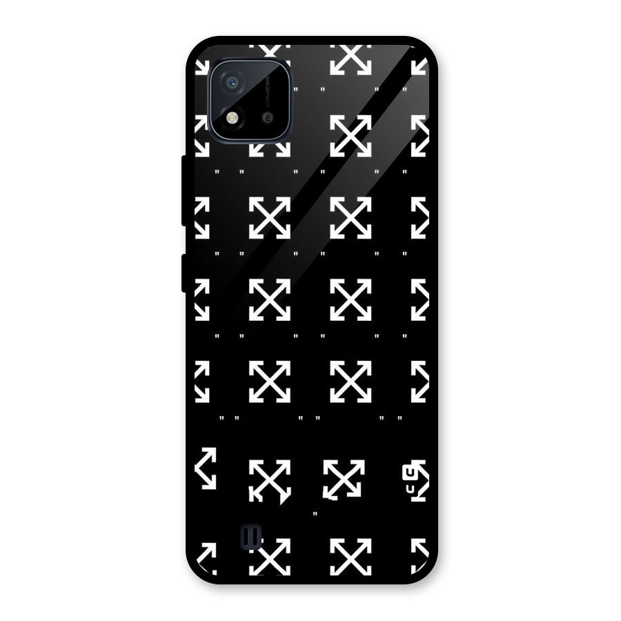 Cross Arrow Black Glass Back Case for Realme C11 2021
