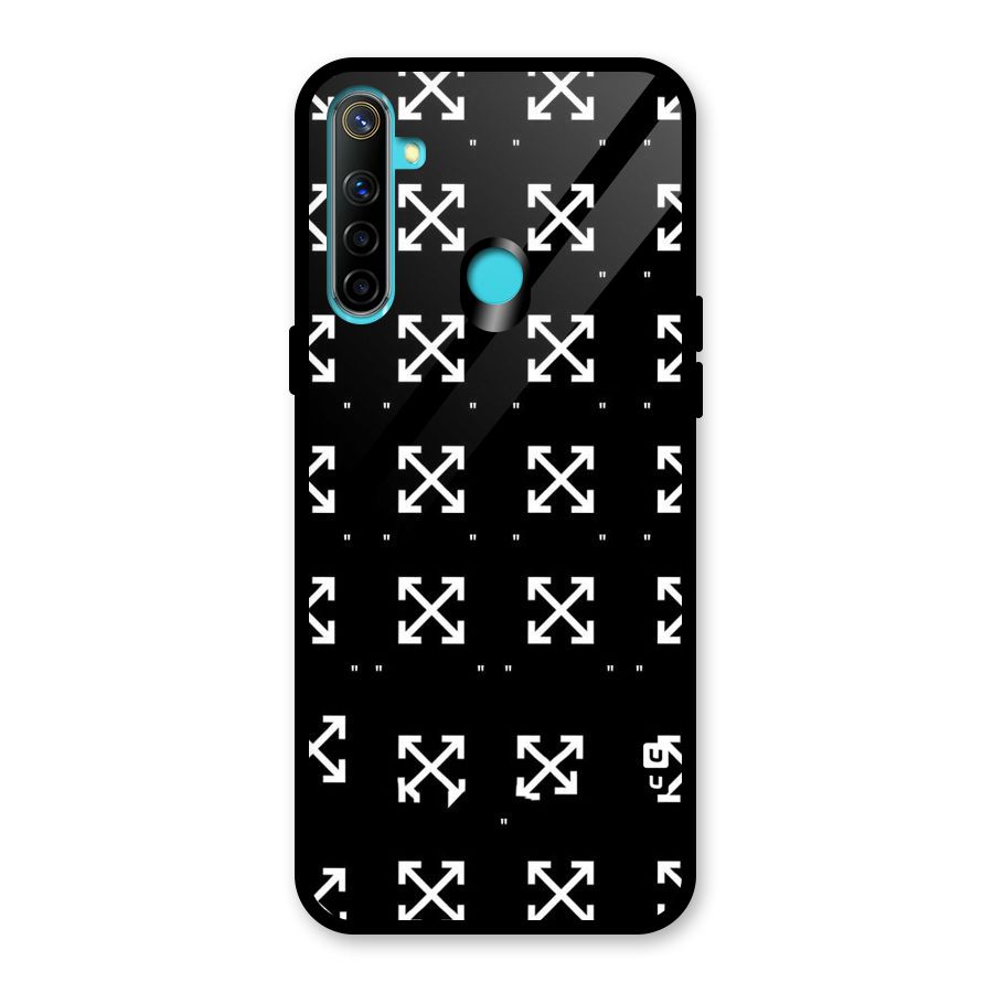 Cross Arrow Black Glass Back Case for Realme Narzo 10