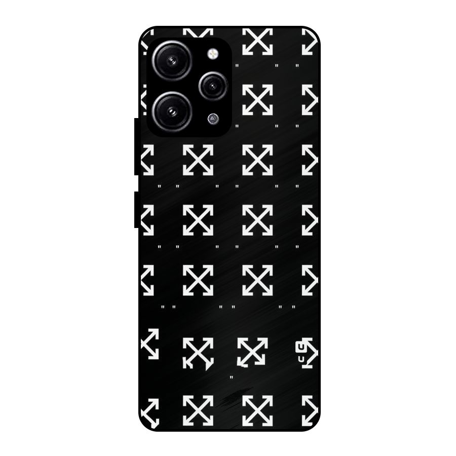 Cross Arrow Black Glass Back Case for Redmi 12 4G