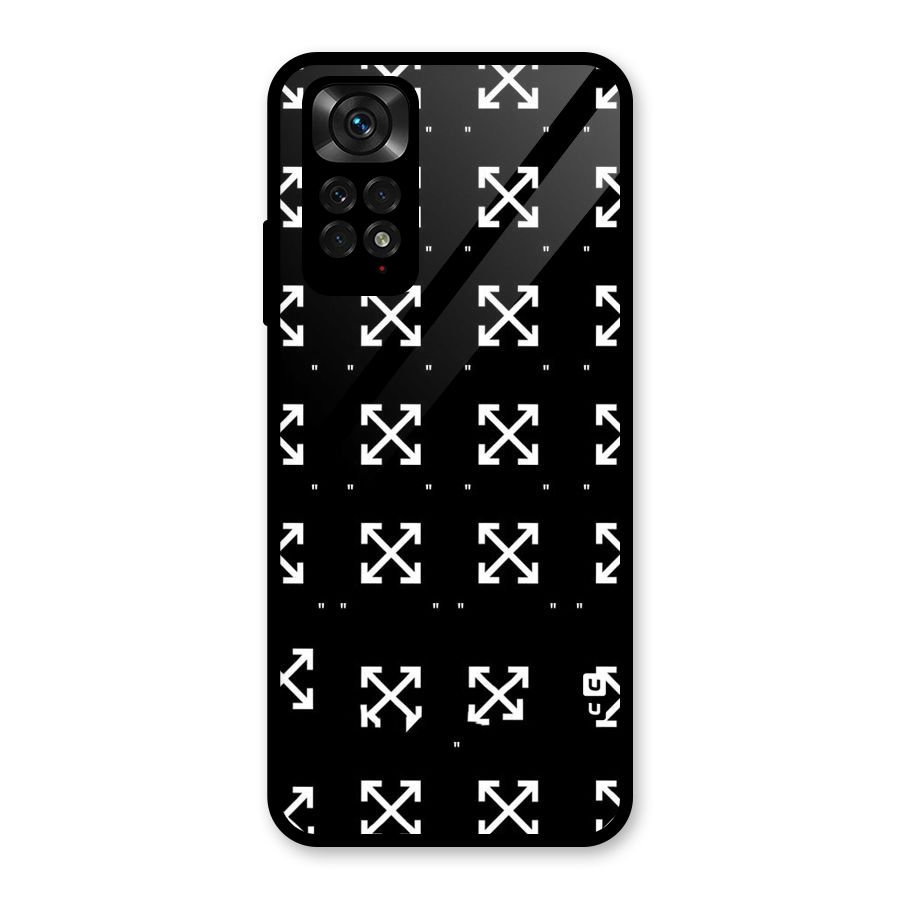 Cross Arrow Black Glass Back Case for Redmi Note 11S