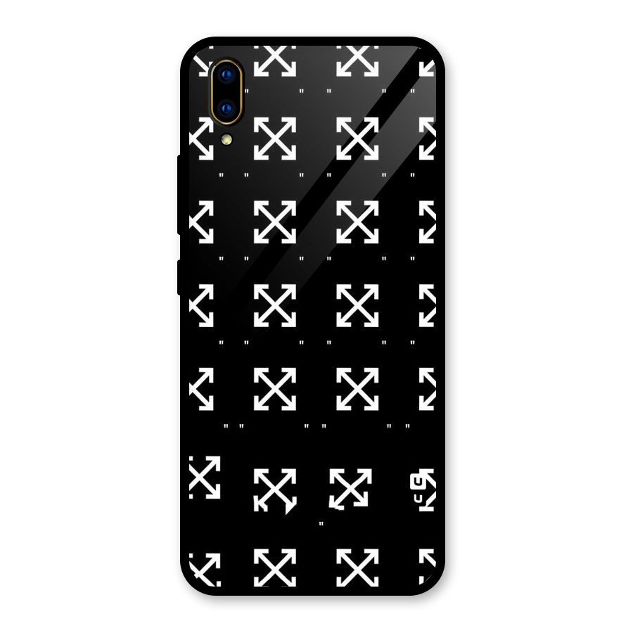 Cross Arrow Black Glass Back Case for Vivo V11 Pro