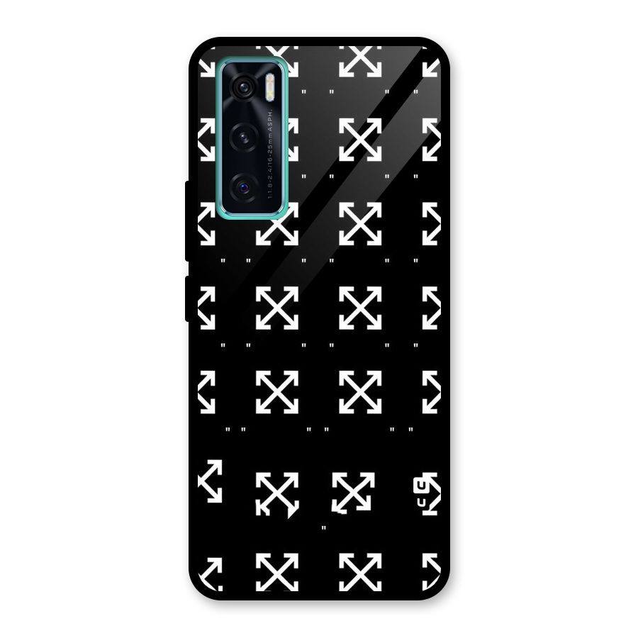 Cross Arrow Black Glass Back Case for Vivo V20 SE