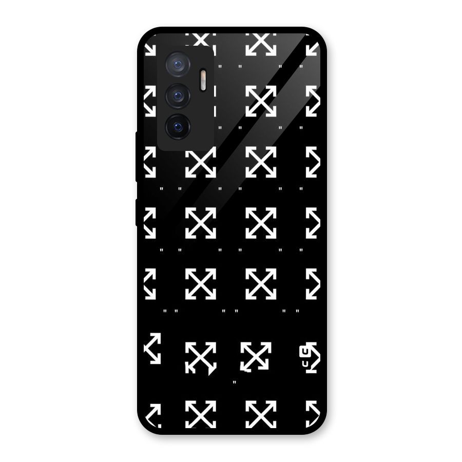 Cross Arrow Black Glass Back Case for Vivo V23e