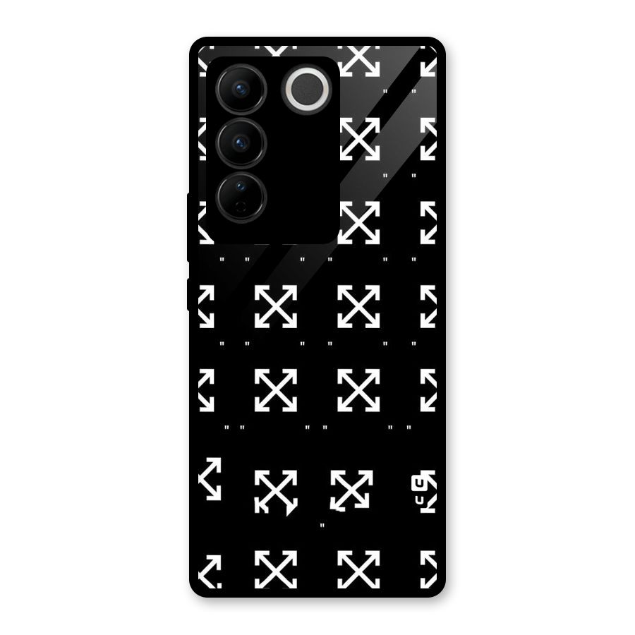 Cross Arrow Black Glass Back Case for Vivo V27 Pro