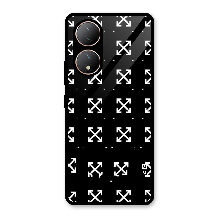 Cross Arrow Black Glass Back Case for Vivo Y100A