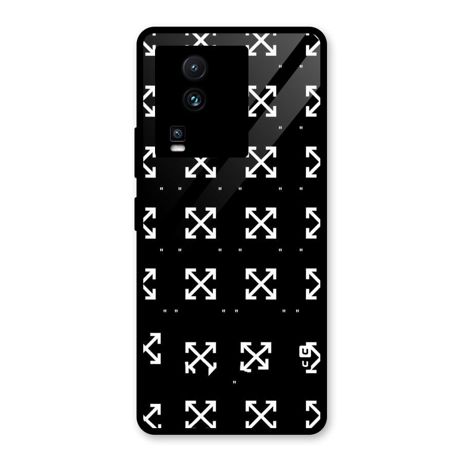 Cross Arrow Black Glass Back Case for Vivo iQOO Neo 7 Pro