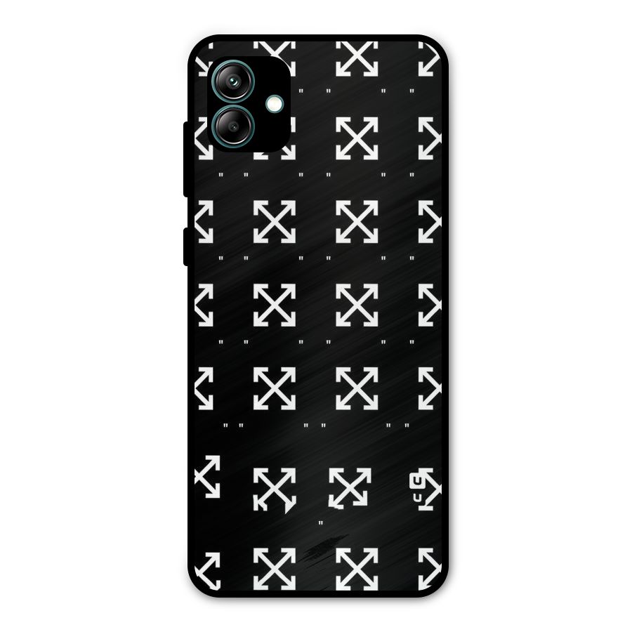 Cross Arrow Black Metal Back Case for Galaxy A04