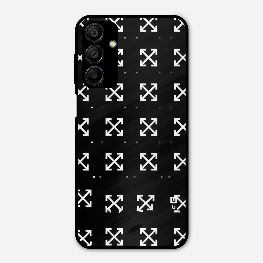Cross Arrow Black Metal Back Case for Galaxy A15 5G