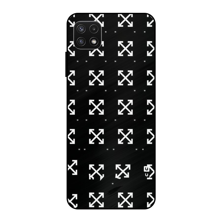 Cross Arrow Black Metal Back Case for Galaxy A22 5G