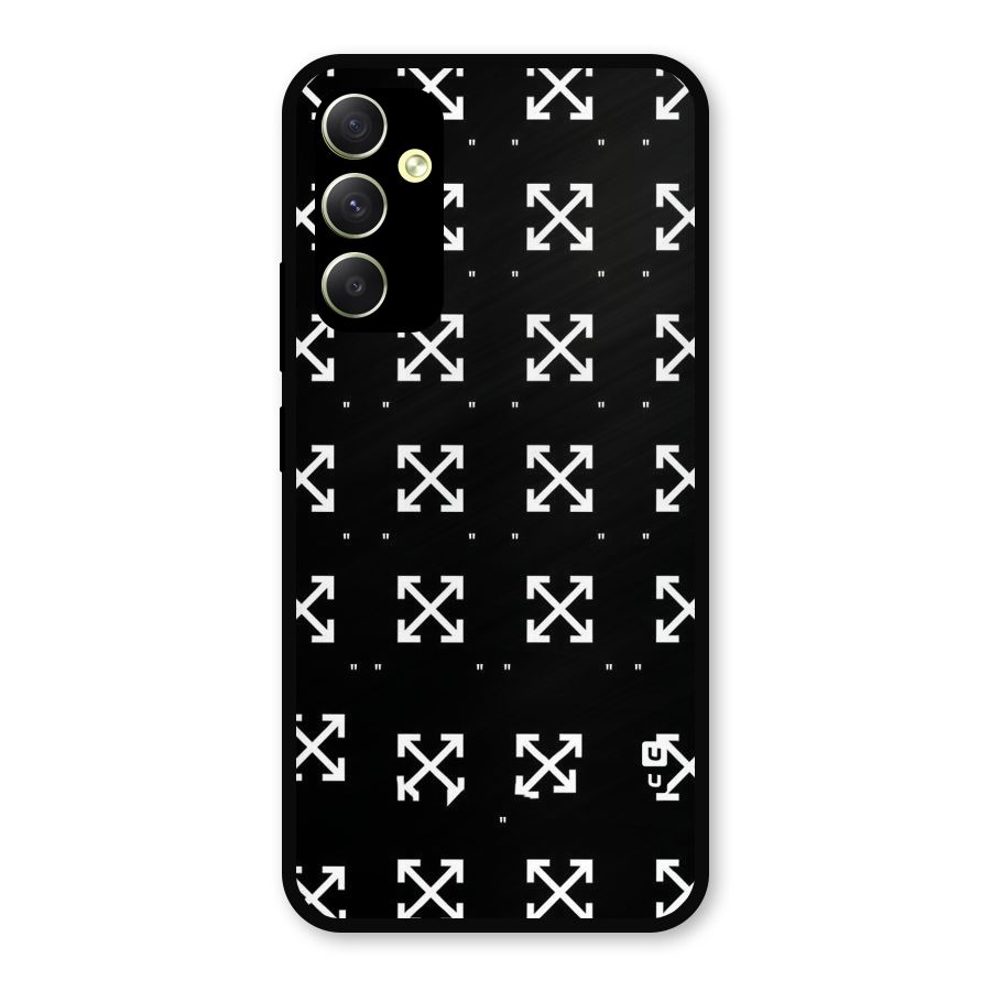 Cross Arrow Black Metal Back Case for Galaxy A34