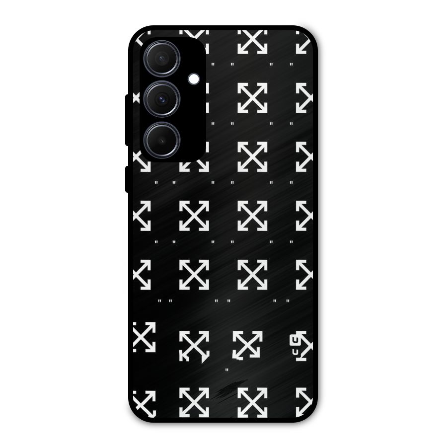 Cross Arrow Black Metal Back Case for Galaxy A35