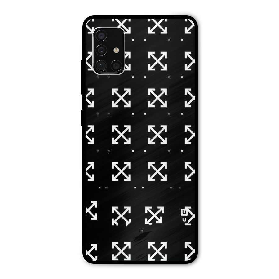 Cross Arrow Black Metal Back Case for Galaxy A51