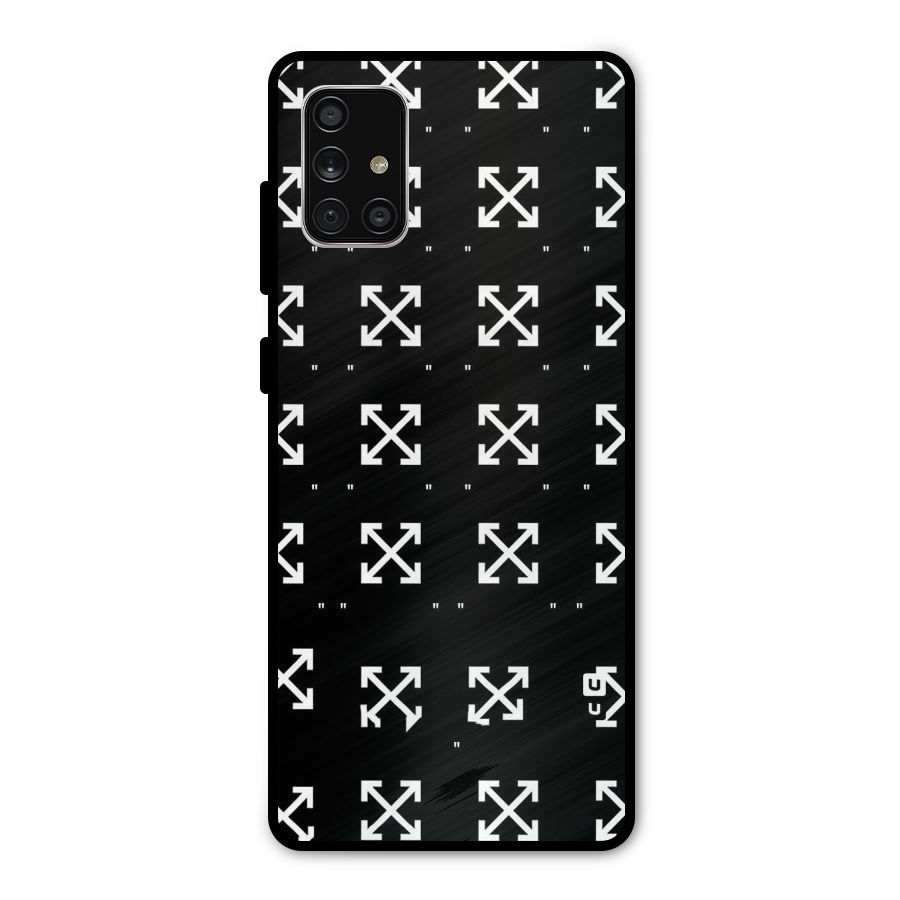 Cross Arrow Black Metal Back Case for Galaxy A71