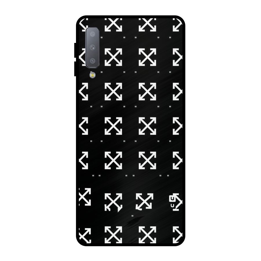 Cross Arrow Black Metal Back Case for Galaxy A7 (2018)