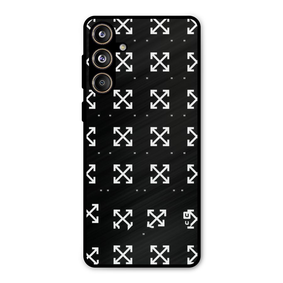 Cross Arrow Black Metal Back Case for Galaxy F55