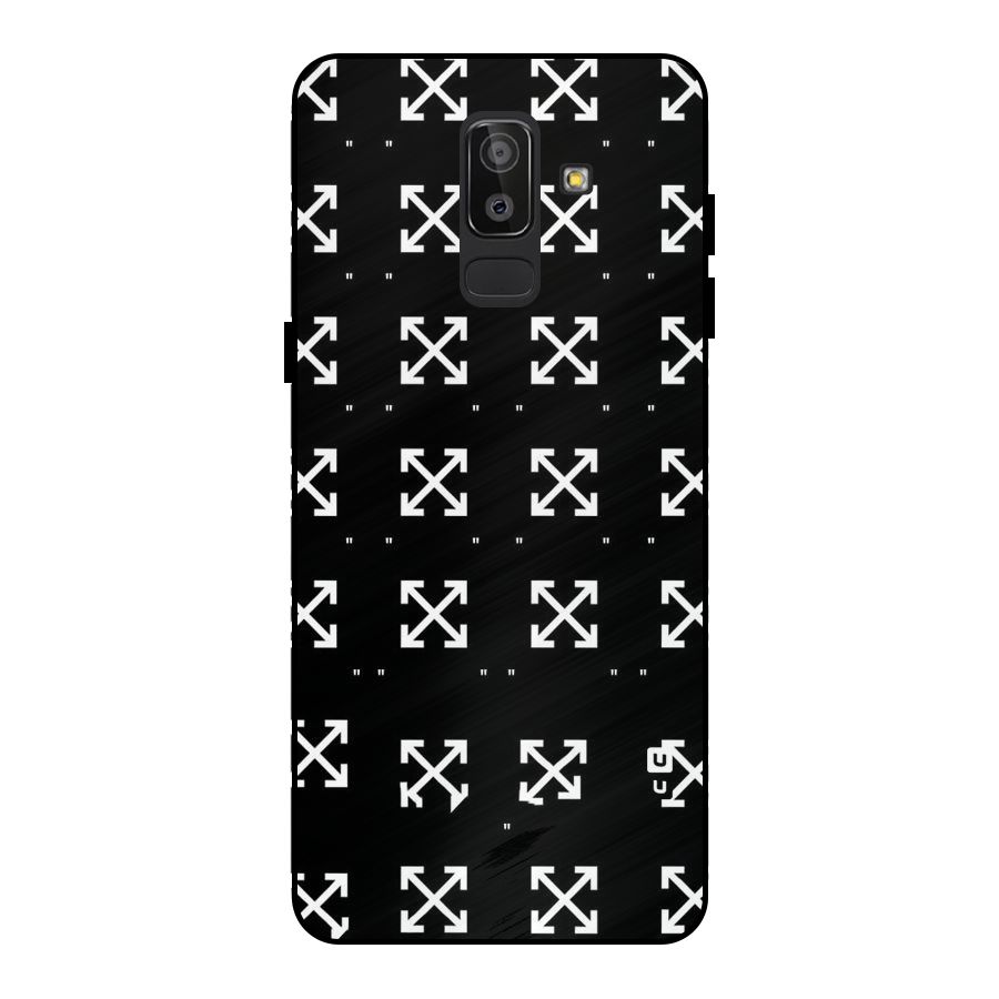 Cross Arrow Black Metal Back Case for Galaxy J8