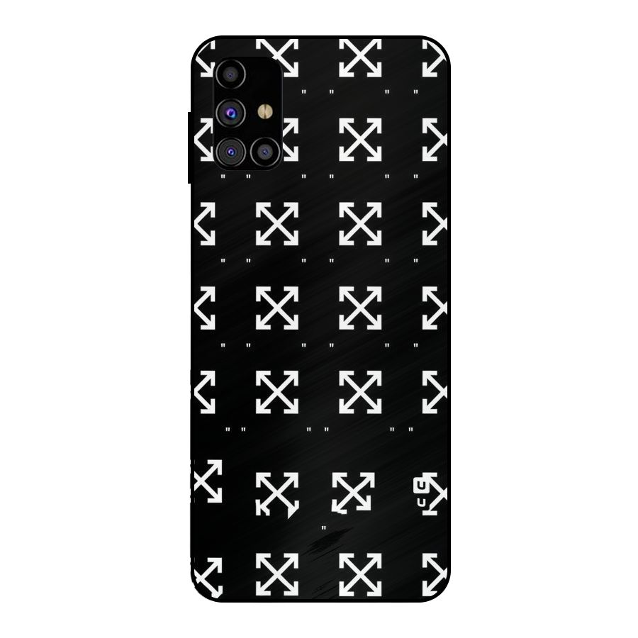 Cross Arrow Black Metal Back Case for Galaxy M31s