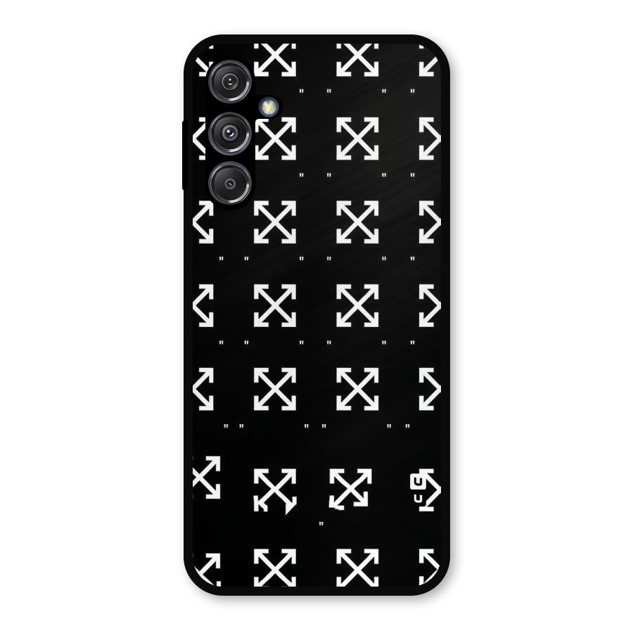 Cross Arrow Black Metal Back Case for Galaxy M34 5G