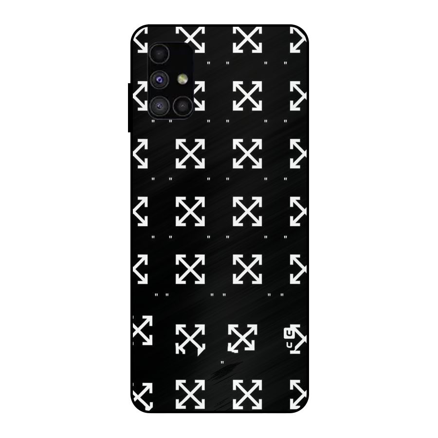 Cross Arrow Black Metal Back Case for Galaxy M51