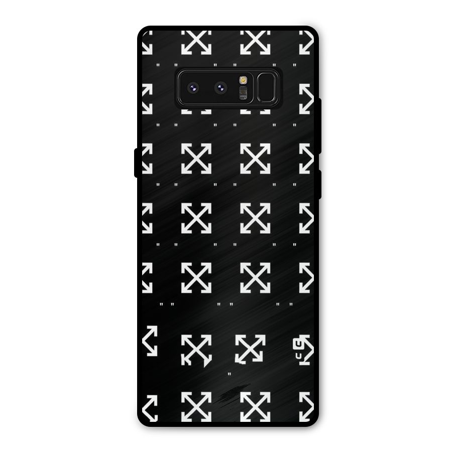 Cross Arrow Black Metal Back Case for Galaxy Note 8