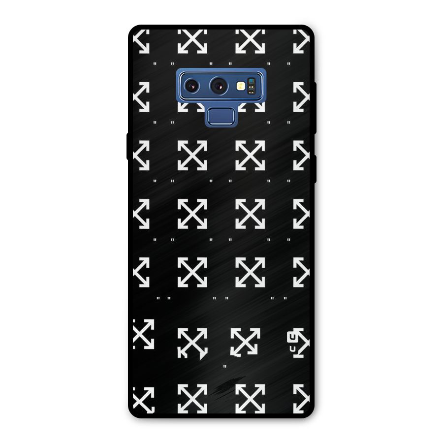 Cross Arrow Black Metal Back Case for Galaxy Note 9