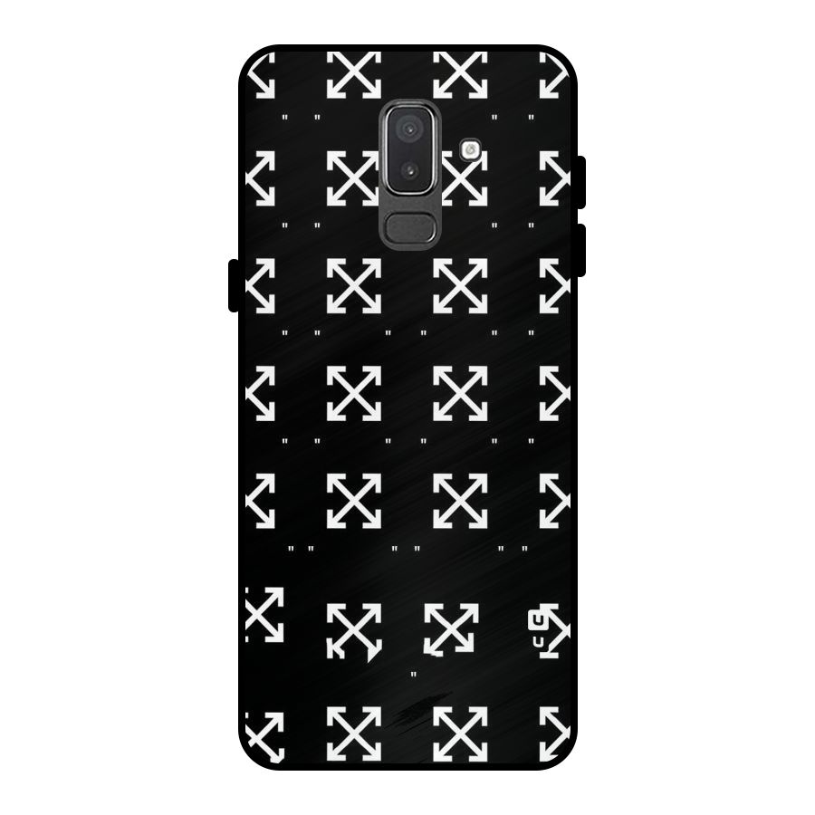 Cross Arrow Black Metal Back Case for Galaxy On8 (2018)
