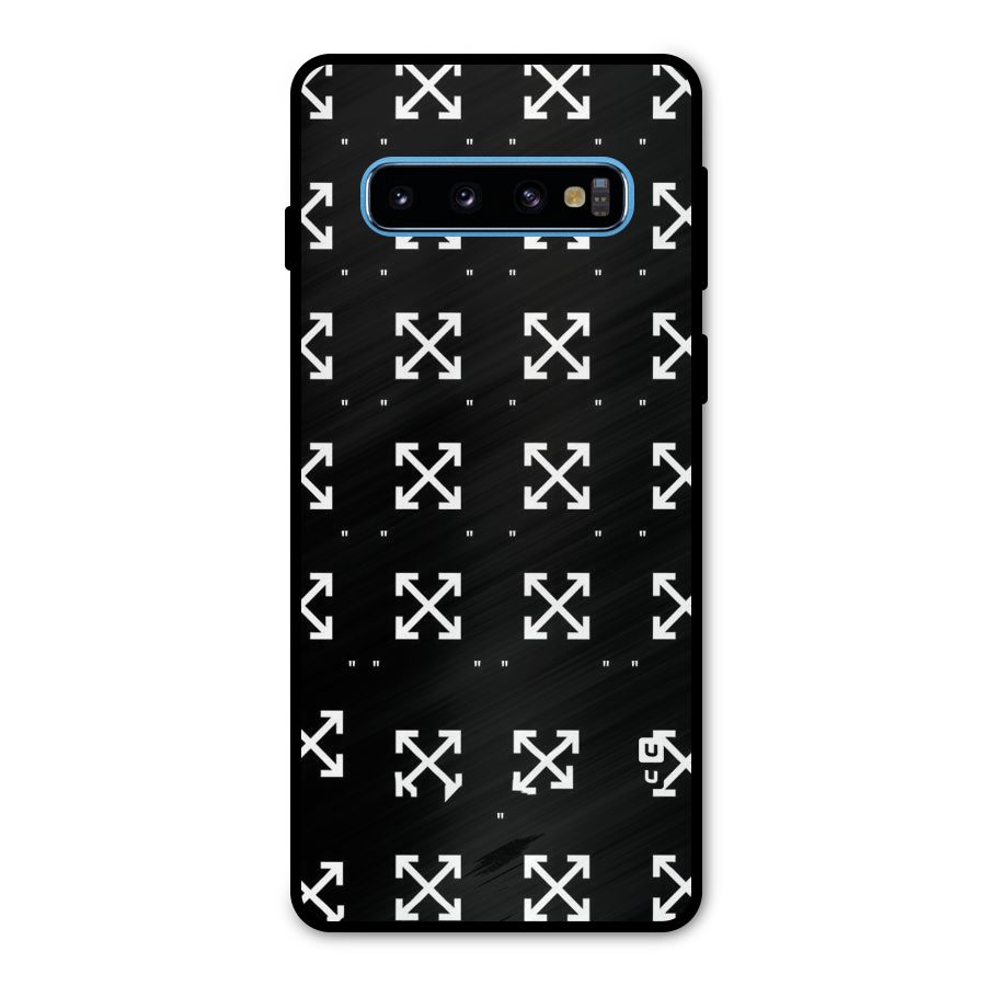 Cross Arrow Black Metal Back Case for Galaxy S10