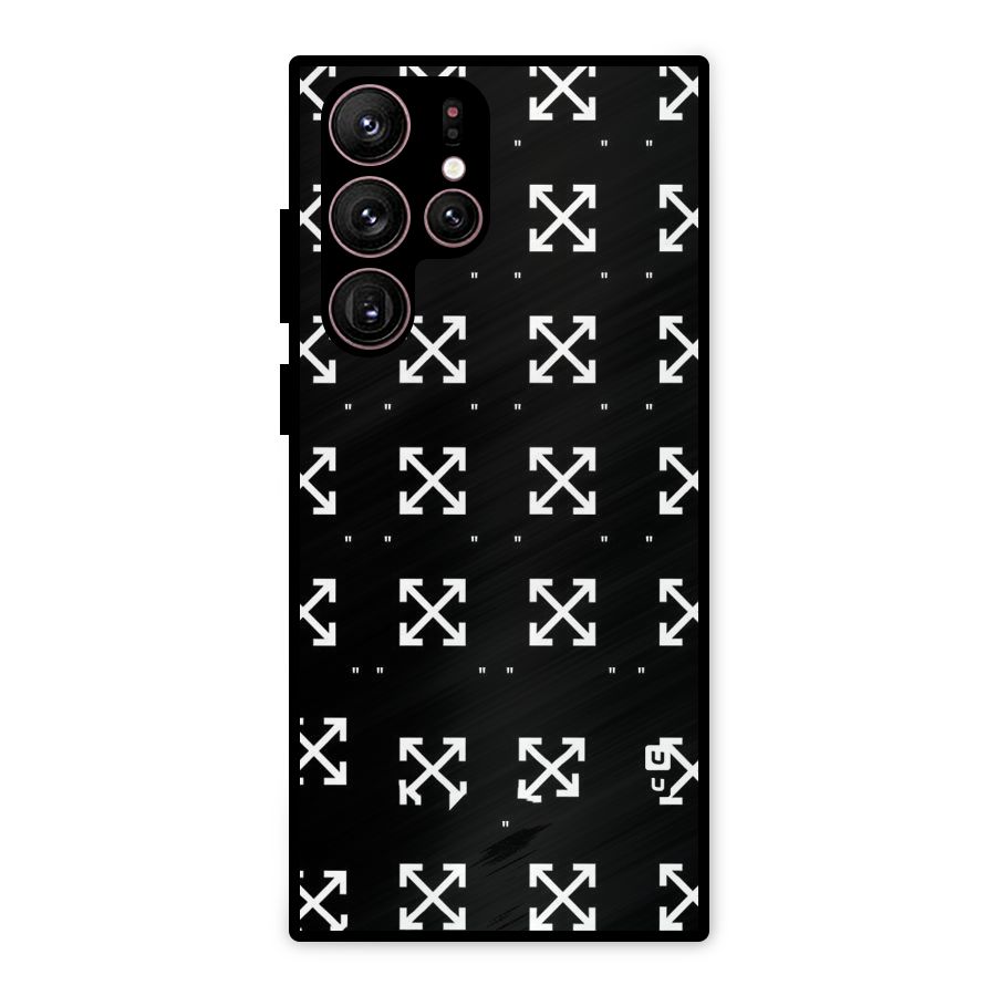 Cross Arrow Black Metal Back Case for Galaxy S22 Ultra 5G