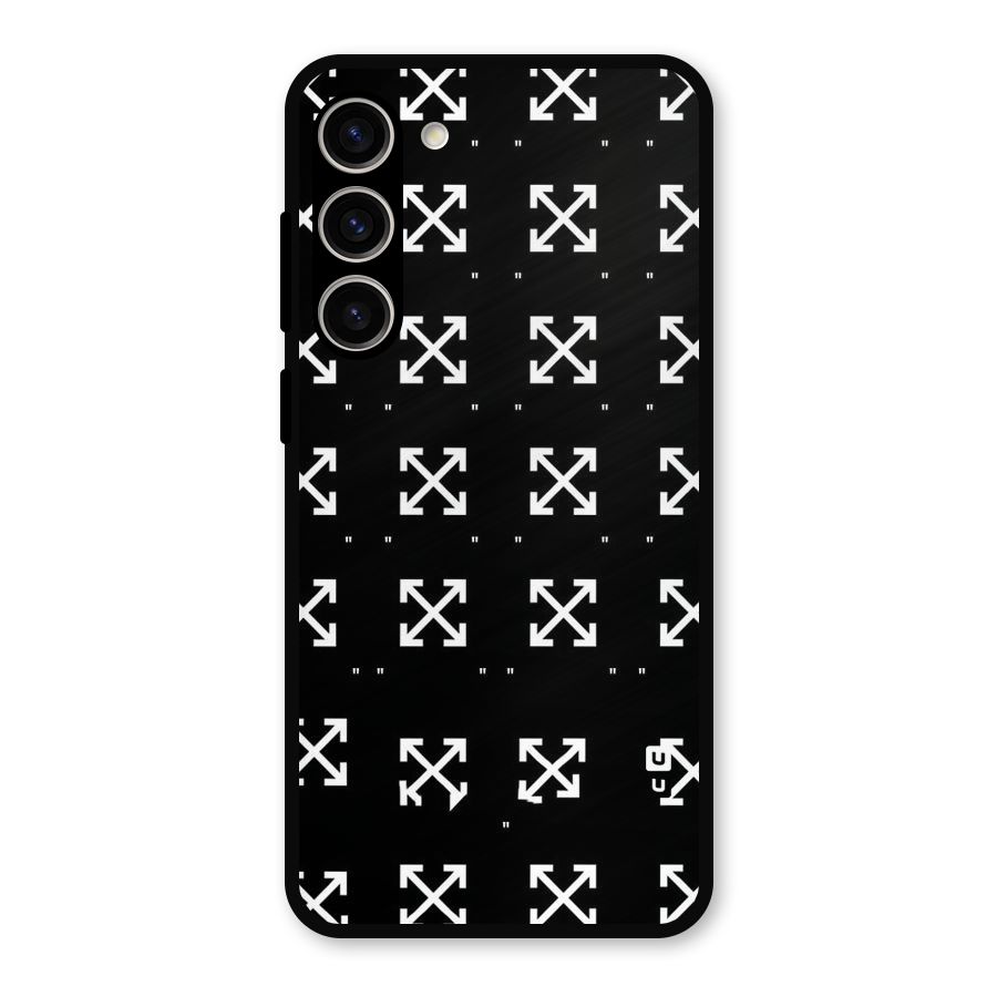 Cross Arrow Black Metal Back Case for Galaxy S23 Plus